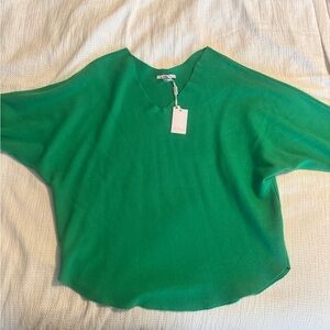 Vila Milano oversized sweater Women's medium in island green. Scoop neck. 
New!